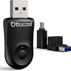 OTTOCAST Mini 2in1 Wireless Carplay Adapter for Apple iPhone with GPS Passthrough, Android Auto Car Adapter, Plug & Play